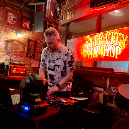 Jay Pluss performing at an event